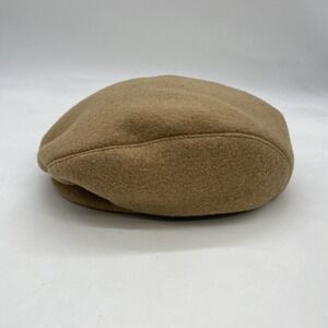 Vintage Pendleton Wool Mens Small Newsboy Driver Flat Hat Tan Brown Paperboy